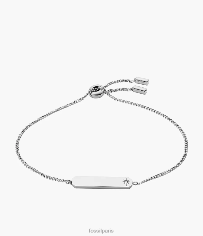 Fossil femmes argenté bracelet chaîne à barre en acier inoxydable draw bijoux 0ZTD41010