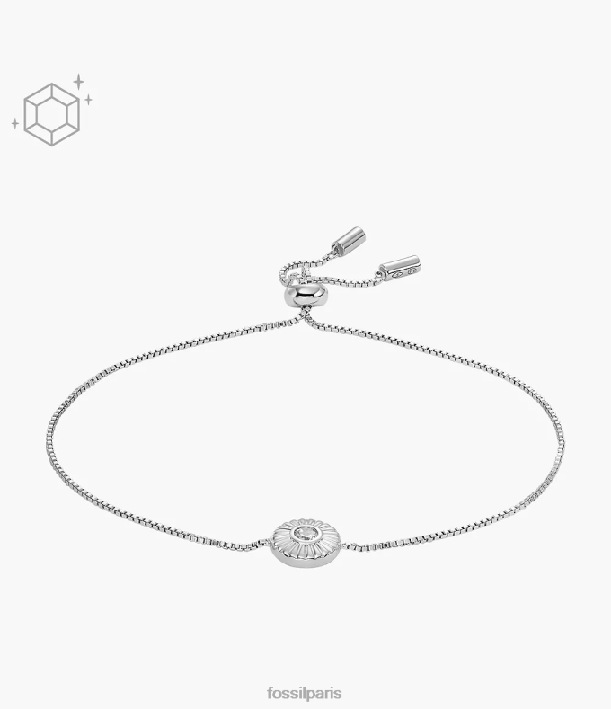 Fossil femmes argent bracelet chaîne cercle texture sterling bijoux 0ZTD41028