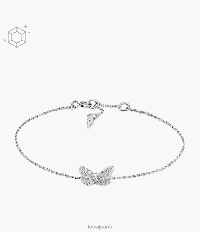 Fossil femmes argent bracelet chaîne papillons sterling bijoux 0ZTD4992