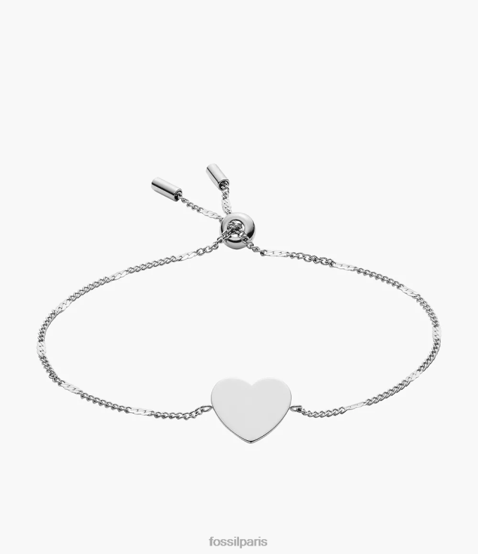 Fossil femmes argenté bracelet en acier inoxydable coeur Lane bijoux 0ZTD4987