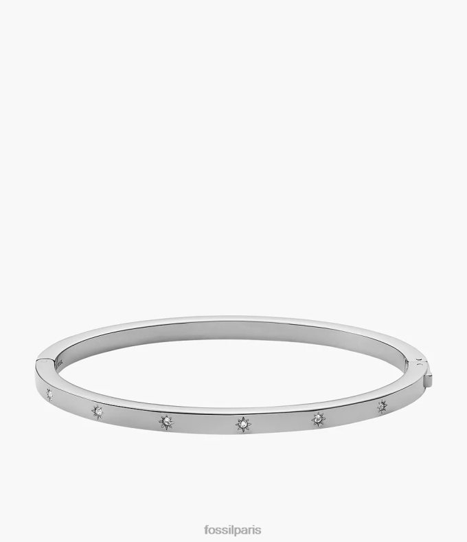 Fossil femmes argenté bracelet jonc en acier inoxydable brillant sadie bijoux 0ZTD41030