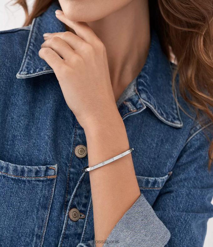 Fossil femmes argenté bracelet jonc en acier inoxydable brillant sadie bijoux 0ZTD41030