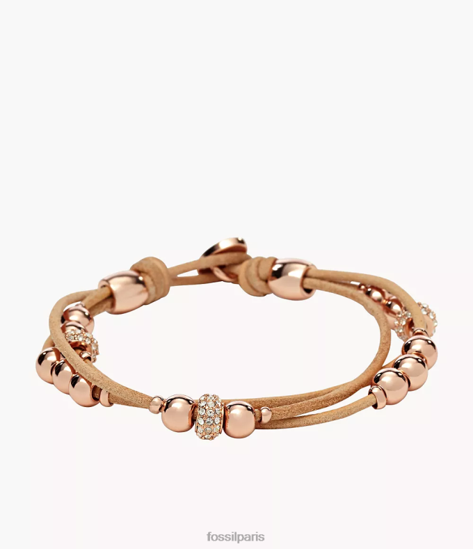 Fossil femmes beige/marron/or rose bracelet sadie rondelle pour poignet bijoux 0ZTD4965