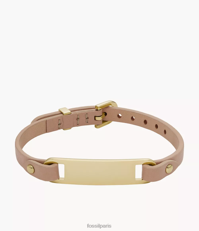 Fossil femmes café au lait brun bracelet en cuir à plaque Heritage bijoux 0ZTD41001