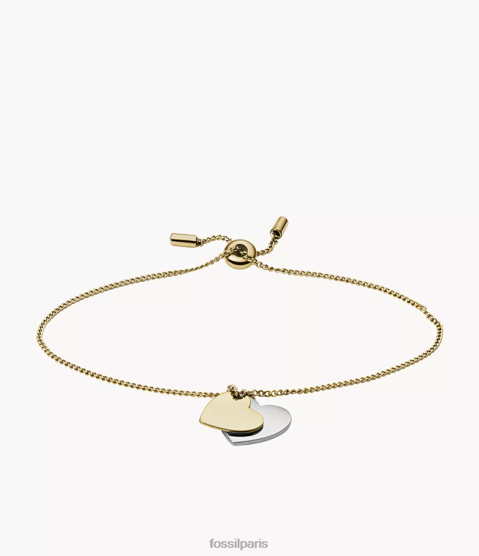 Fossil femmes deux tons bracelet chaîne cœur en acier inoxydable Lane bijoux 0ZTD41270