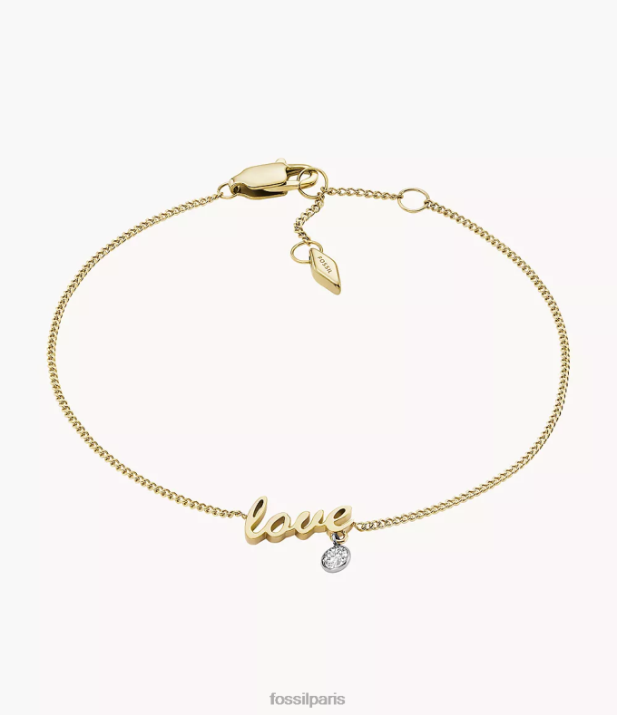 Fossil femmes deux tons bracelet de station en acier inoxydable Sadie Love Notes bijoux 0ZTD41016