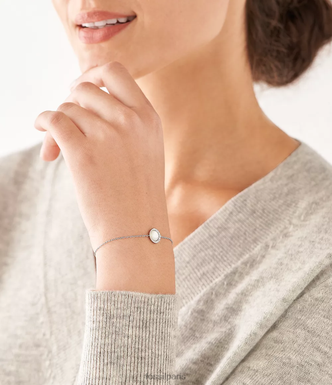 Fossil femmes nacre blanche bracelet à chaîne en forme de croissant en argent sterling bijoux 0ZTD4993