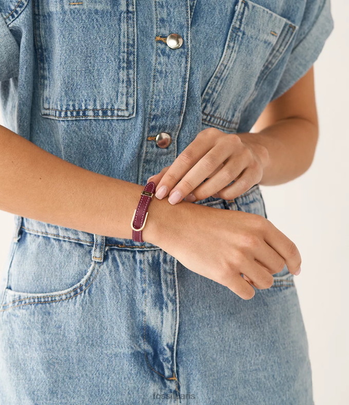 Fossil femmes rouge bracelet en cuir Heritage D-Link bijoux 0ZTD41245