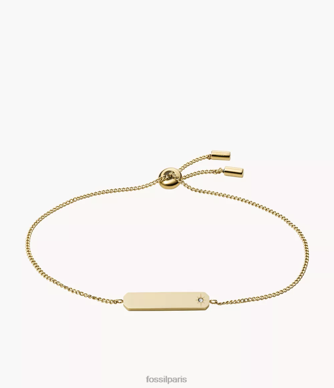 Fossil femmes ton d'or bracelet chaîne à barre en acier inoxydable draw bijoux 0ZTD41011