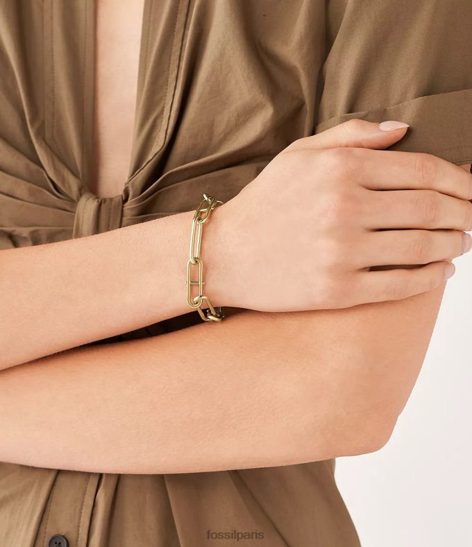 Fossil femmes ton d'or bracelet chaîne en acier inoxydable Heritage D-Link bijoux 0ZTD4963