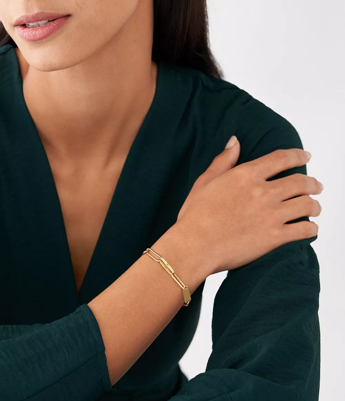 Fossil femmes ton d'or bracelet chaîne en acier inoxydable Heritage Essentials bijoux 0ZTD41014