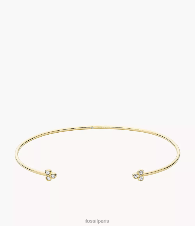 Fossil femmes ton d'or bracelet manchette sadie trio pailleté en acier inoxydable bijoux 0ZTD41019