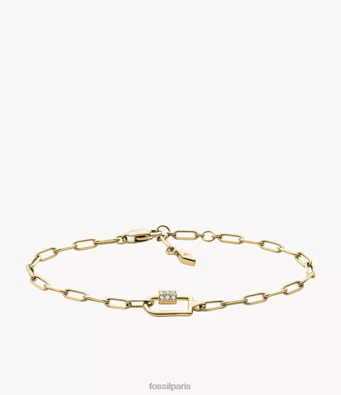 Fossil femmes ton d'or corra oh si charmant bracelet chaîne en acier inoxydable bijoux 0ZTD41125