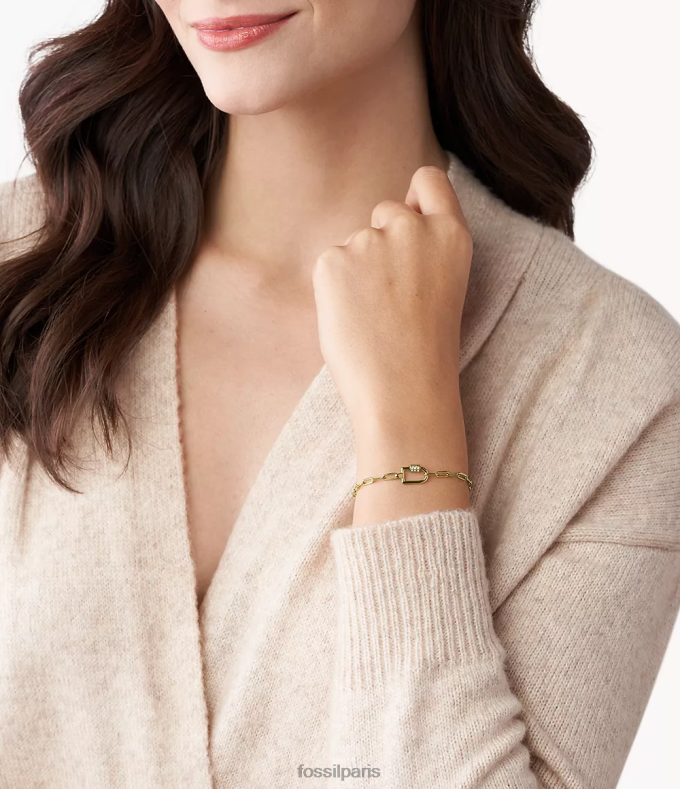 Fossil femmes ton d'or corra oh si charmant bracelet chaîne en acier inoxydable bijoux 0ZTD41125