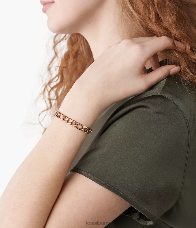 Fossil femmes ton doré rose Rowan oh si charmant bracelet chaîne en acier inoxydable bijoux 0ZTD41234