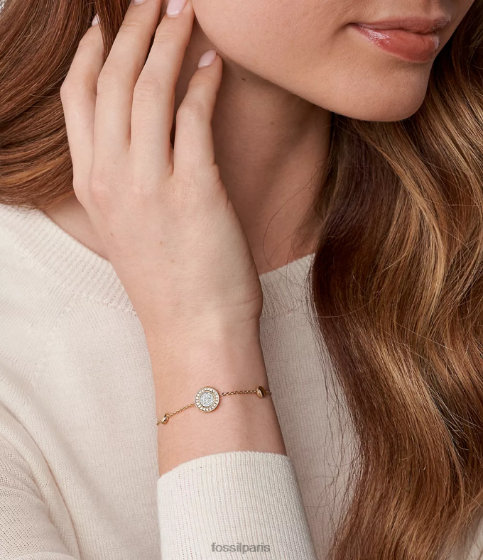 Fossil femmes ton doré rose bracelet de la station halo de Sutton bijoux 0ZTD41029