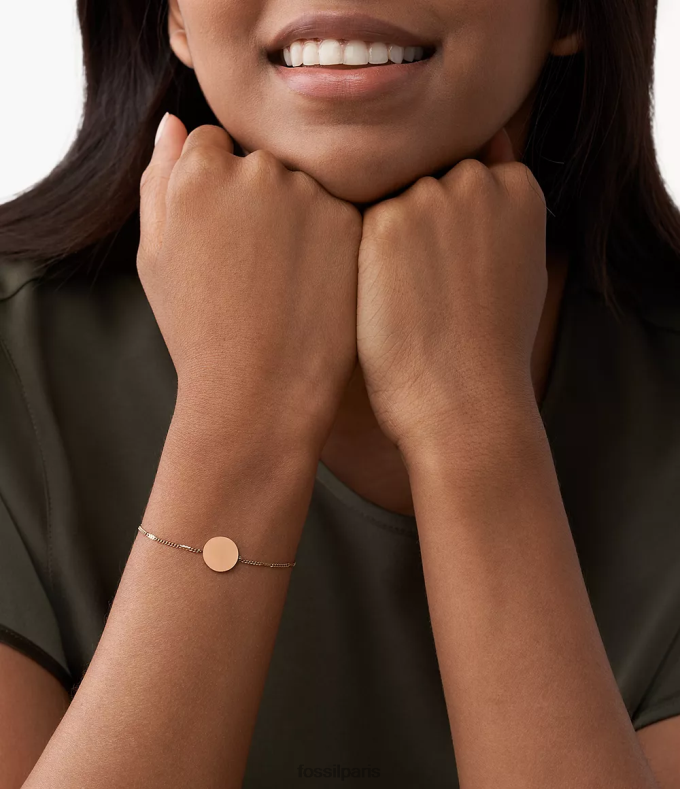 Fossil femmes ton doré rose bracelet disque de voie bijoux 0ZTD41018