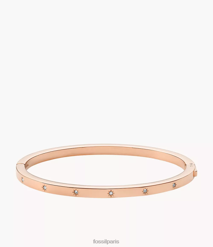 Fossil femmes ton doré rose bracelet jonc en acier inoxydable brillant sadie bijoux 0ZTD4991