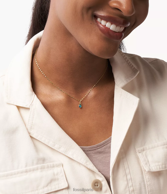 Fossil femmes ton bleu corra oh si charmant charme de pierre de naissance de décembre bijoux 0ZTD41163