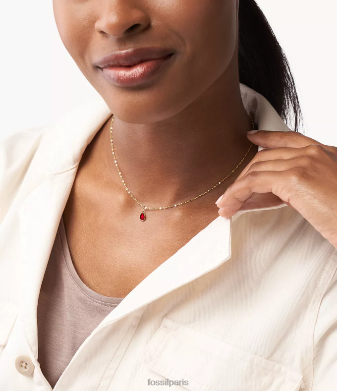 Fossil femmes ton rouge corra oh si charmant charme de pierre de naissance de janvier bijoux 0ZTD41249
