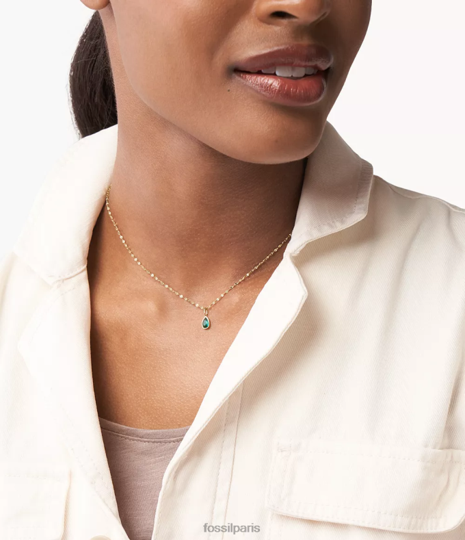 Fossil femmes ton vert corra oh si charmant charme de pierre de naissance de mai bijoux 0ZTD41179