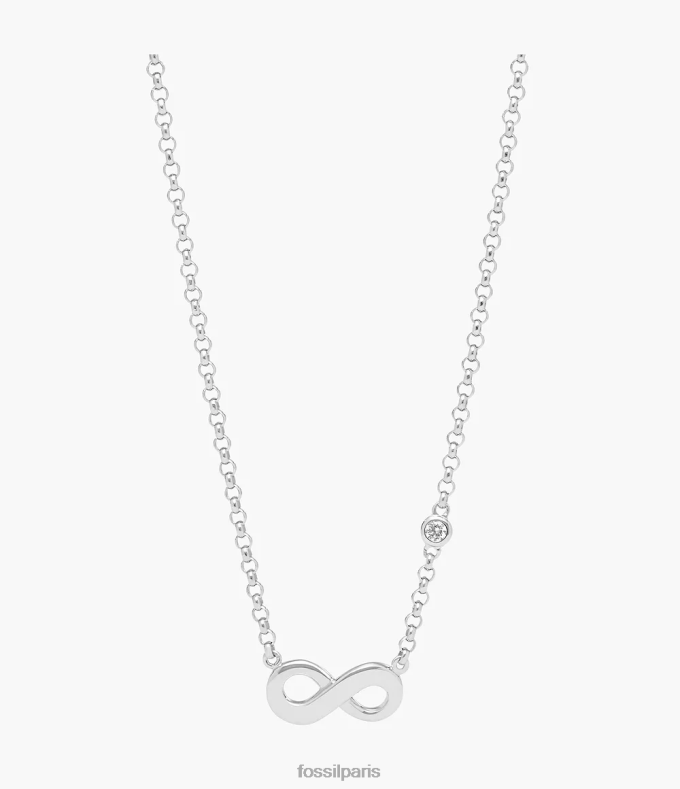 Fossil femmes argent Collier en argent sterling avec boîte d'amour infini Elliott bijoux 0ZTD4922