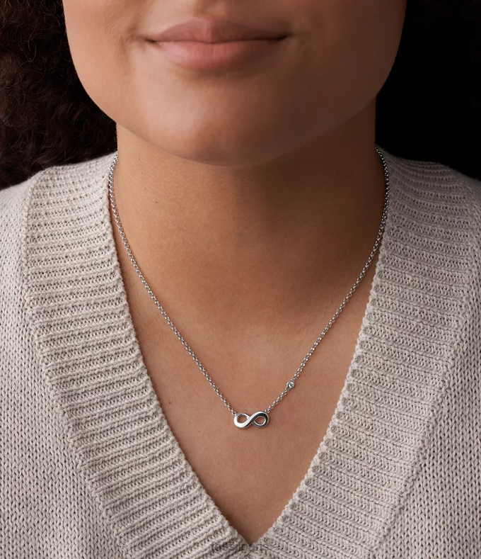 Fossil femmes argent Collier en argent sterling avec boîte d'amour infini Elliott bijoux 0ZTD4922