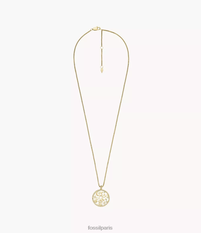 Fossil femmes doré collier pendentif en acier inoxydable icônes Sutton bijoux 0ZTD41216