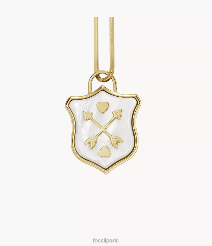 Fossil femmes nacre collier chaîne en acier inoxydable bouclier sutton bijoux 0ZTD41183