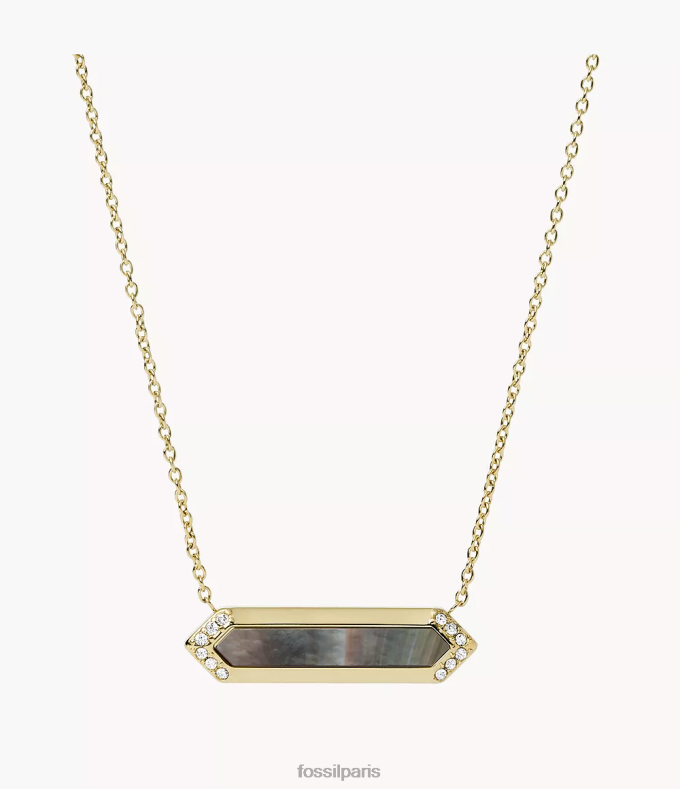 Fossil femmes noir et or nacre noire collier pendentif val bijoux 0ZTD41306