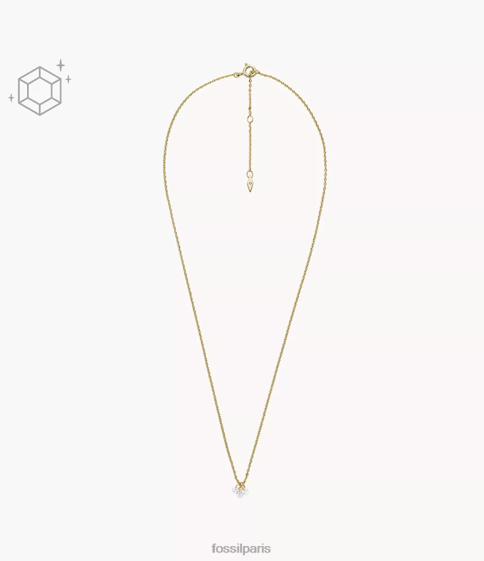 Fossil femmes or collier en grappe de laiton plaqué 14 carats Sadie Shine Bright bijoux 0ZTD41260