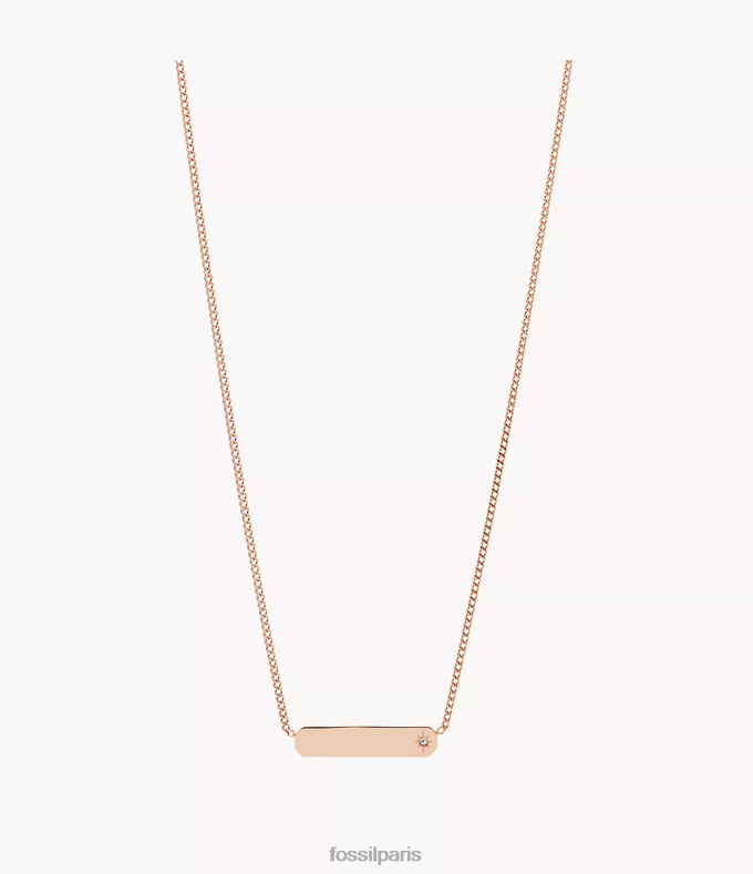 Fossil femmes ton d'or Lane Rose - Collier chaîne barre en acier inoxydable bijoux 0ZTD4906