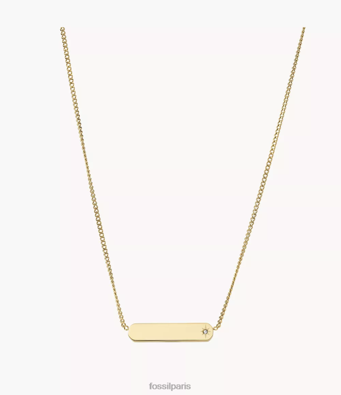 Fossil femmes ton d'or collier chaîne à barre en acier inoxydable Lane bijoux 0ZTD4931