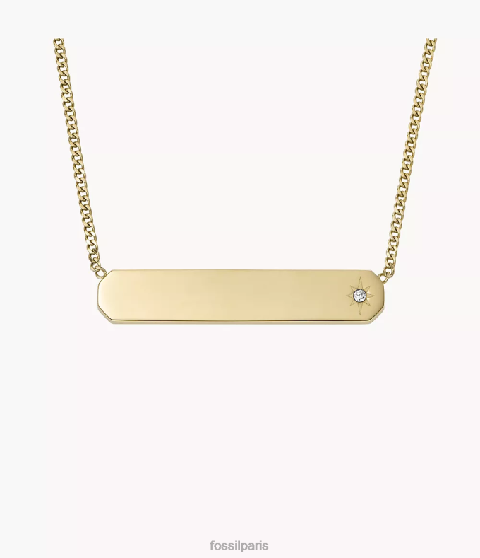 Fossil femmes ton d'or collier chaîne à barre en acier inoxydable draw bijoux 0ZTD4909