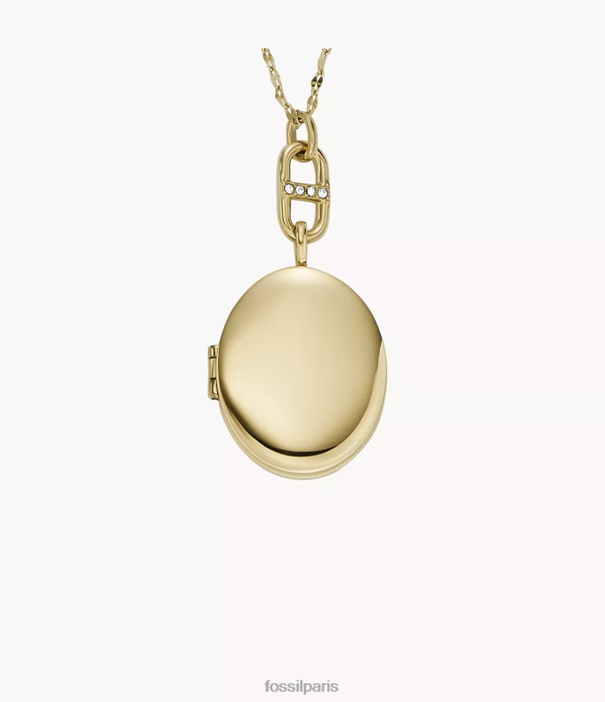 Fossil femmes ton d'or collier chaîne en acier inoxydable collection médaillon bijoux 0ZTD4959