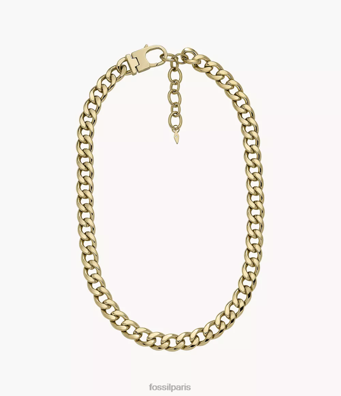 Fossil femmes ton d'or collier chaîne en acier inoxydable tout empilé bijoux 0ZTD4937