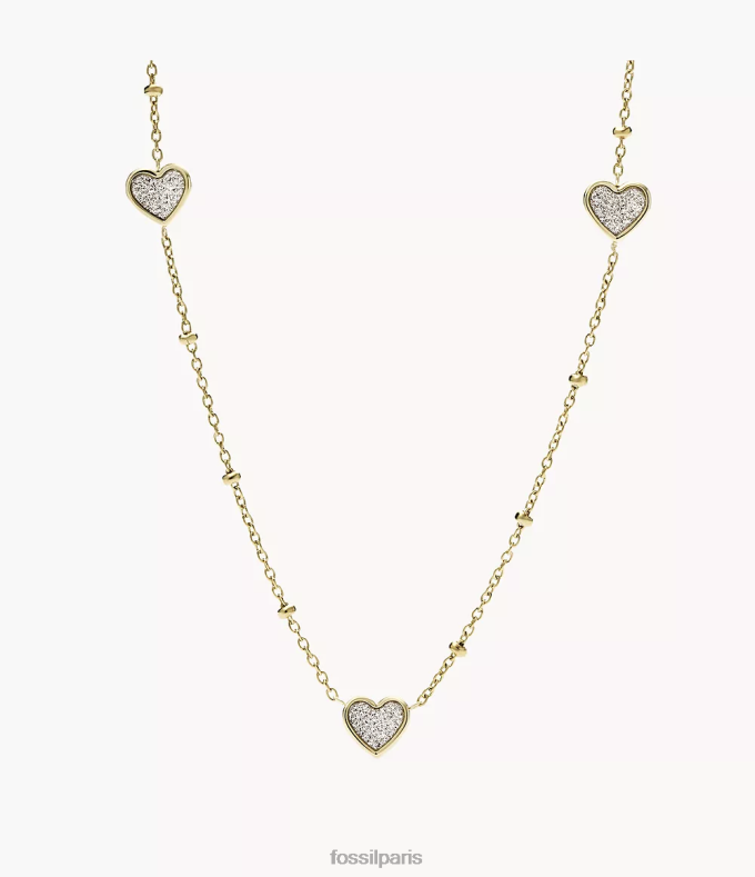 Fossil femmes ton d'or collier chaîne en forme de cœur en acier inoxydable Sutton Classic Saint-Valentin bijoux 0ZTD41318