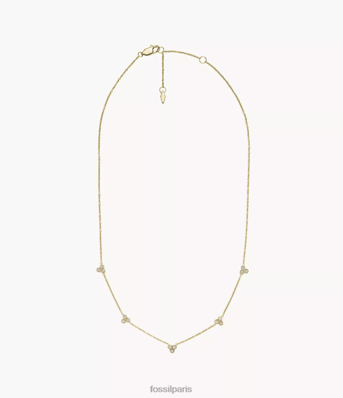 Fossil femmes ton d'or collier de station en acier inoxydable sadie trio paillettes bijoux 0ZTD4920