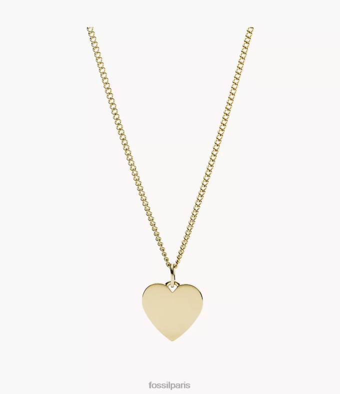Fossil femmes ton d'or collier en acier inoxydable coeur Lane bijoux 0ZTD4941