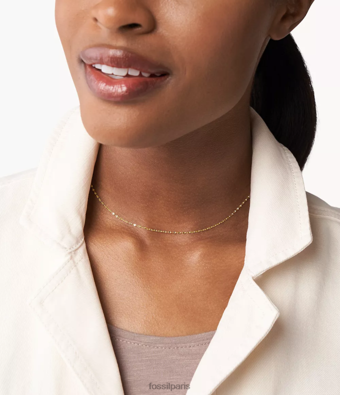 Fossil femmes ton d'or corra oh si charmant collier chaîne en acier inoxydable bijoux 0ZTD4933