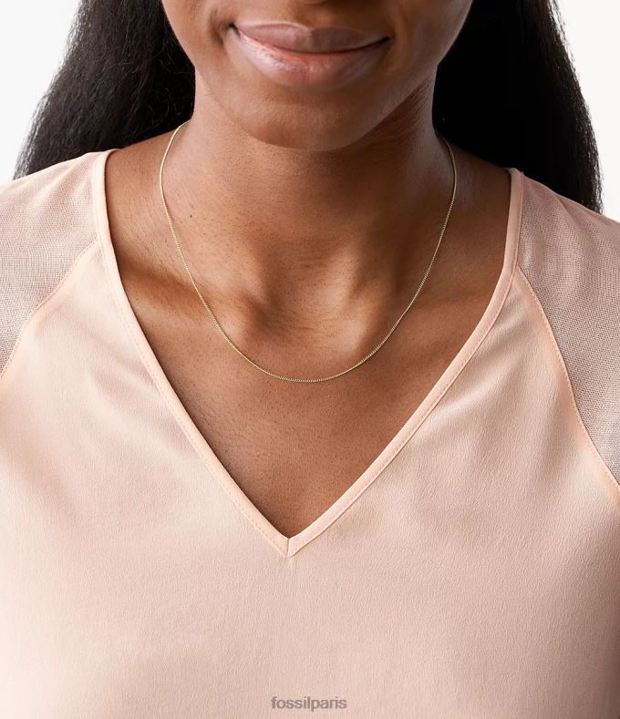Fossil femmes ton d'or corra oh so charmant collier court en chaîne en acier inoxydable bijoux 0ZTD41122