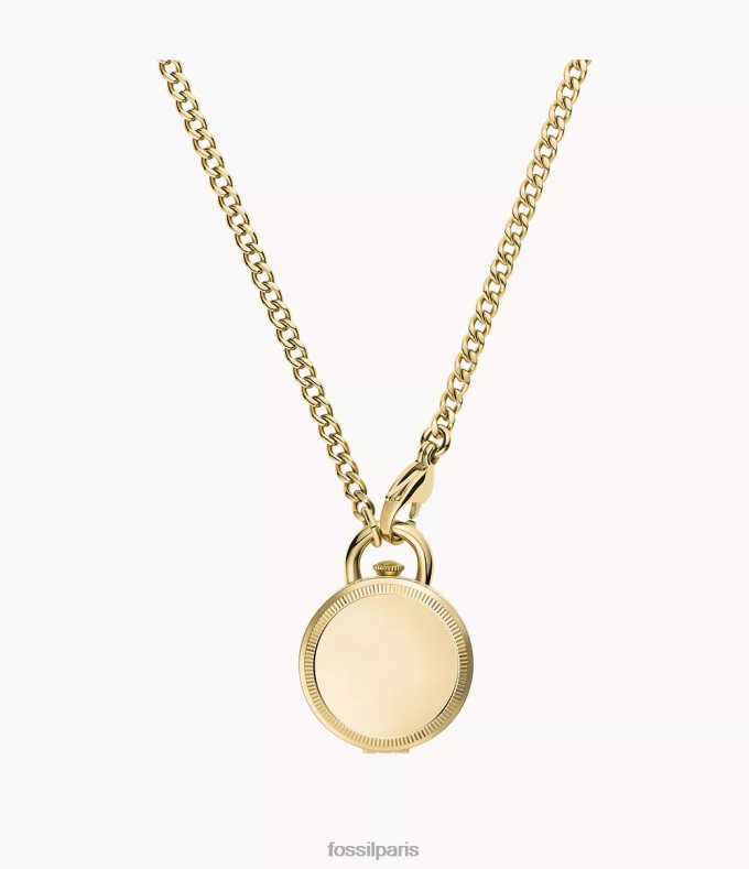 Fossil femmes ton d'or médaillon de montre en acier inoxydable à trois aiguilles Jacqueline bijoux 0ZTD4898