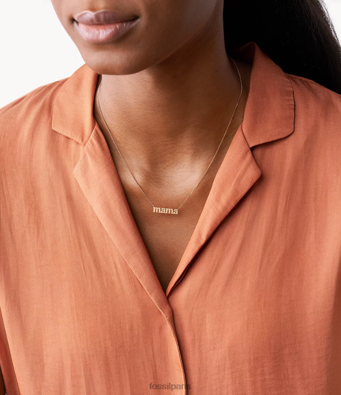 Fossil femmes ton doré rose collier en acier inoxydable maman géorgie bijoux 0ZTD4949