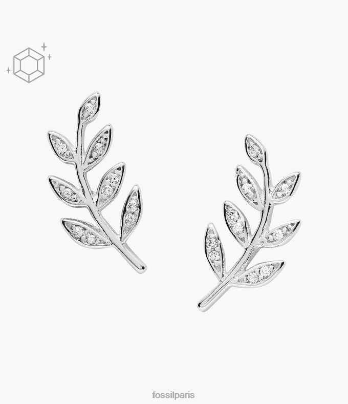 Fossil femmes argent Boucles d'oreilles sterling en branche d'olivier Elliott bijoux 0ZTD41052