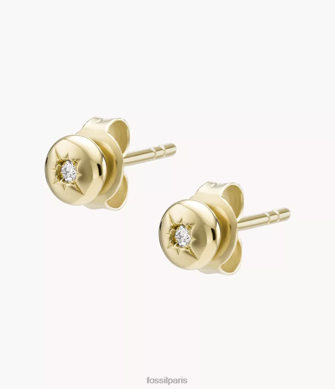 Fossil femmes argent boucle d'oreille légère en plaqué sterling 18 carats avec diamant cultivé en laboratoire bijoux 0ZTD41253