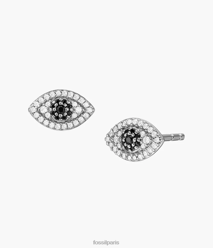 Fossil femmes argent boucles d'oreilles sterling mauvais œil bijoux 0ZTD41240
