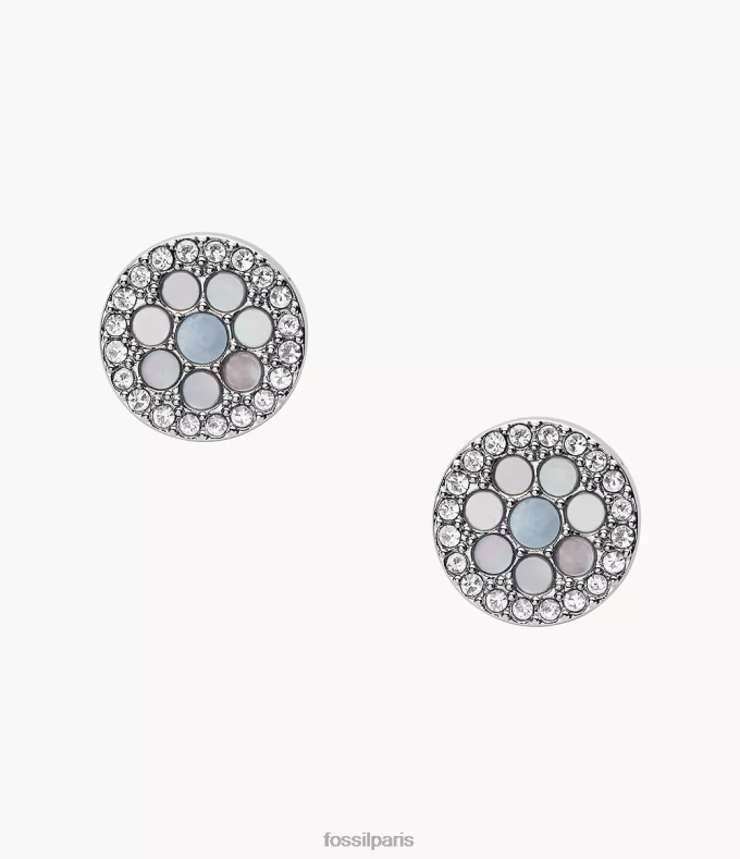 Fossil femmes bleu boucle d'oreille en acier inoxydable mosaïque val bijoux 0ZTD41044