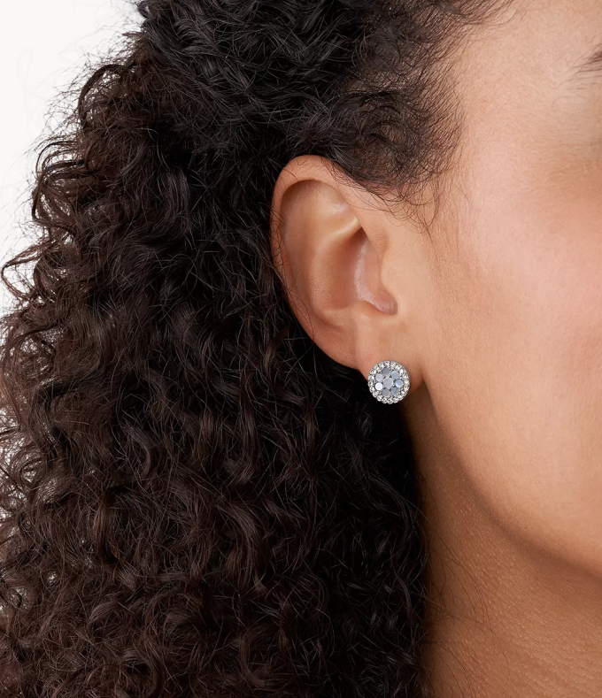 Fossil femmes bleu boucle d'oreille en acier inoxydable mosaïque val bijoux 0ZTD41044