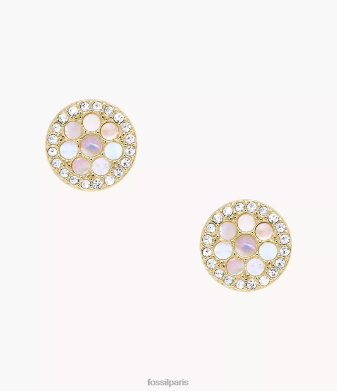 Fossil femmes nacre blanche boucles d'oreilles en mosaïque Sadie bijoux 0ZTD41049