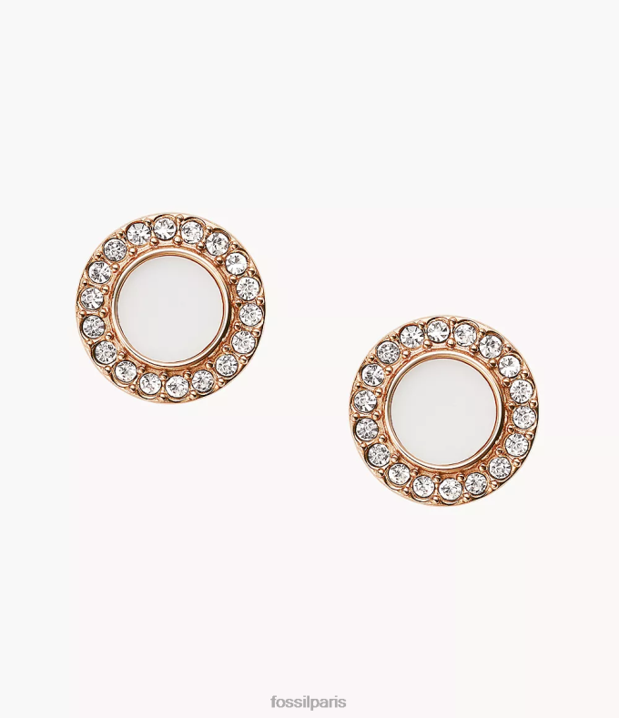 Fossil femmes or rose/blanc goujons scintillants en pierre val bijoux 0ZTD41077